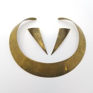 Vintage Audrey Schnek Cuff Necklace and Earrings